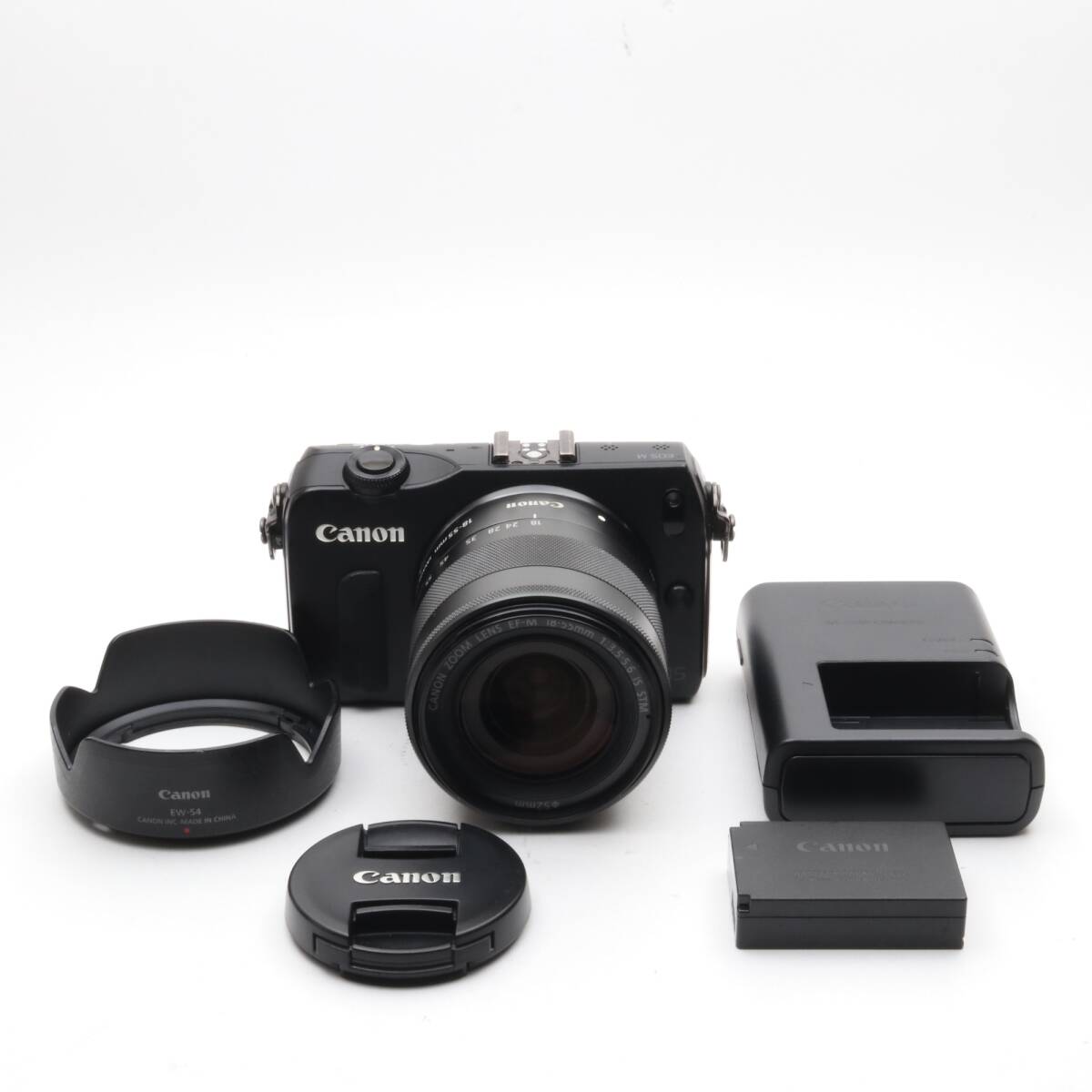 Canon ミラーレス一眼カメラ EOS M レンズキット EF-M18-55mm F3.5-5.6 IS STM付属 ブラック EOSMBK-18-55ISSTMLK