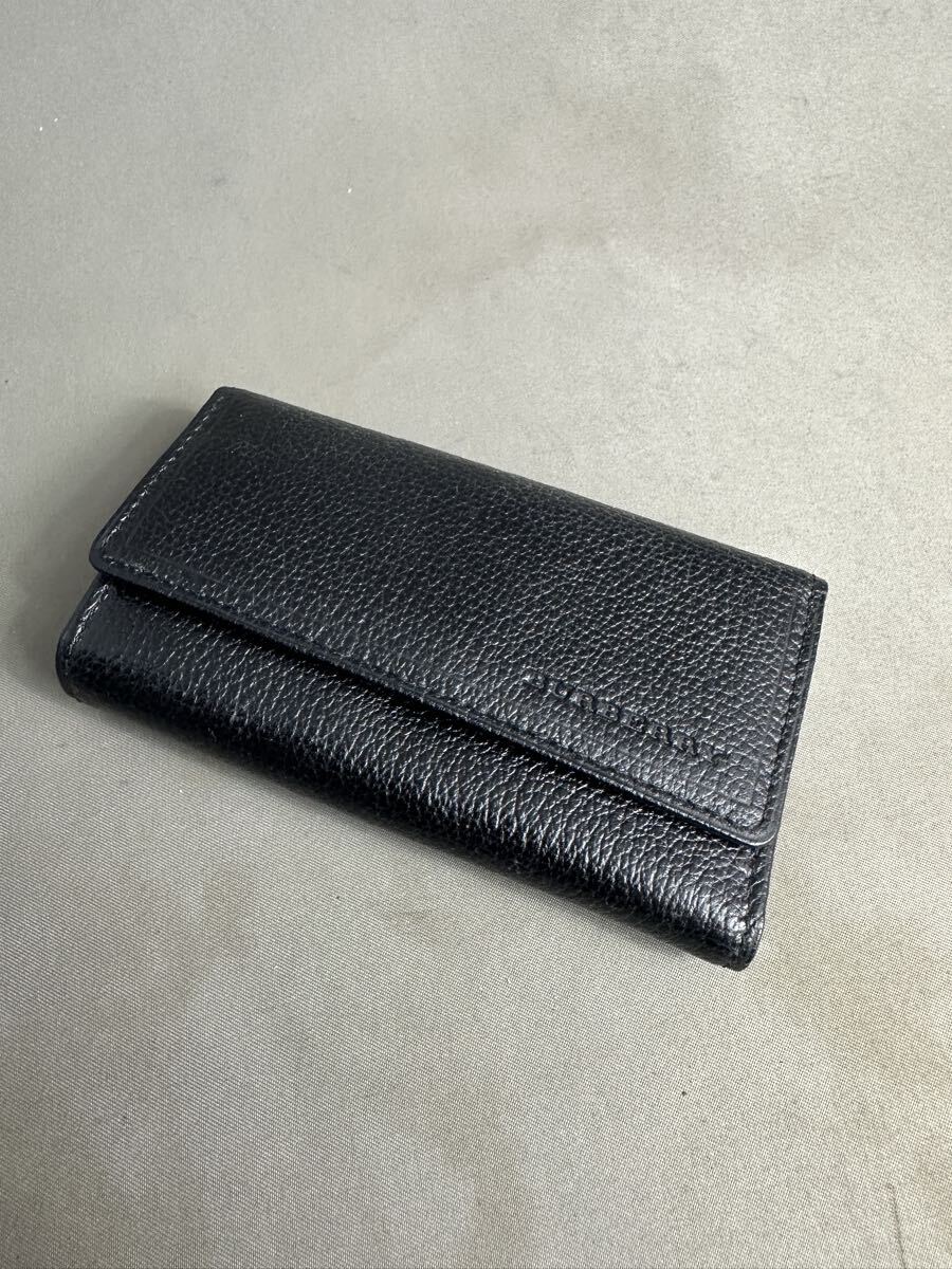 G33 BURBERRY バーバリー ロンドン　キーケース　5連　レザー　黒　ミニ財布　