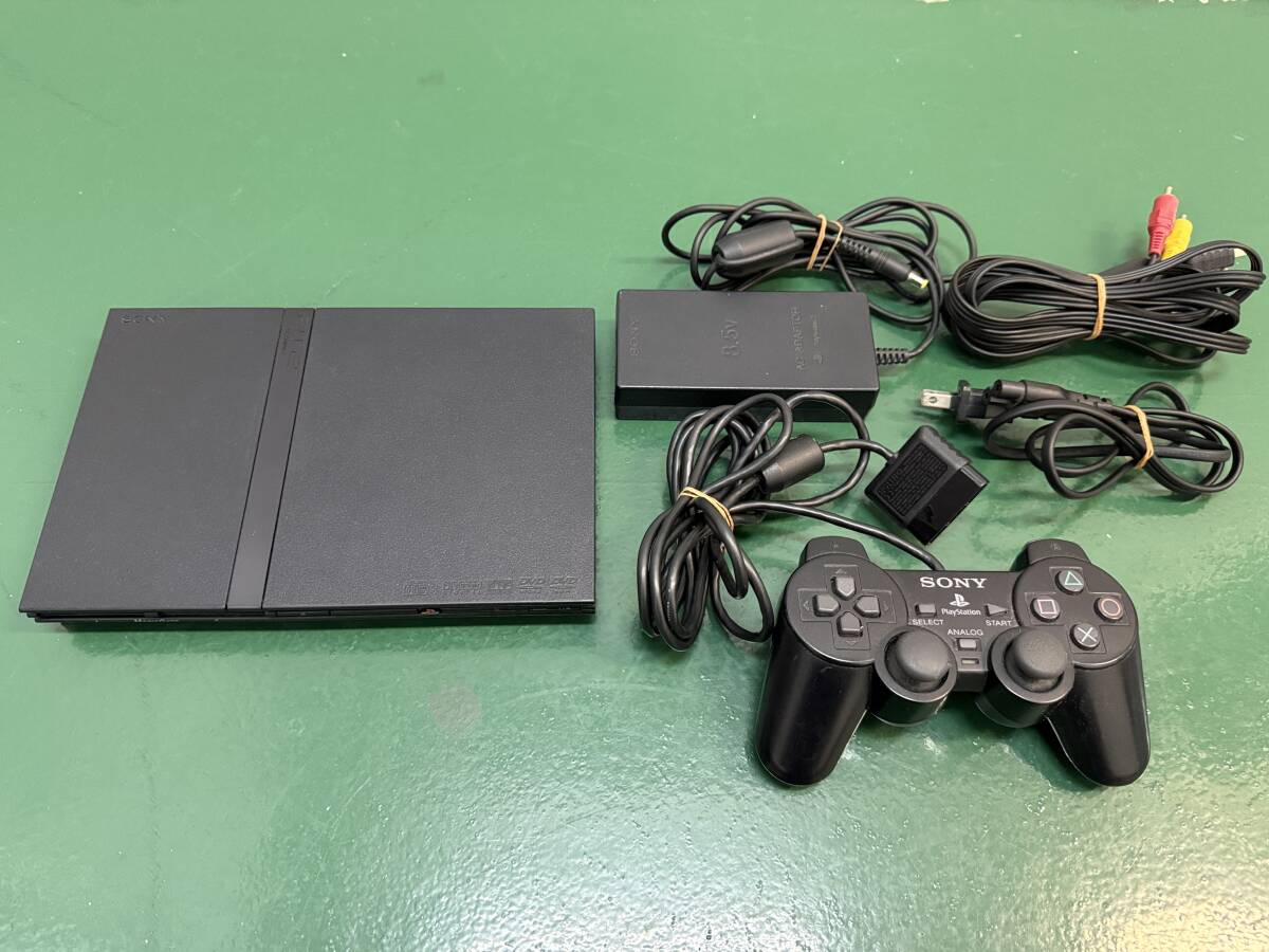 12134 SONY ソニー PS2 プレイステーション2 薄型 本体 SCPH-75000/コントローラー SCPH-10010 通電のみ確認 動作未確認 