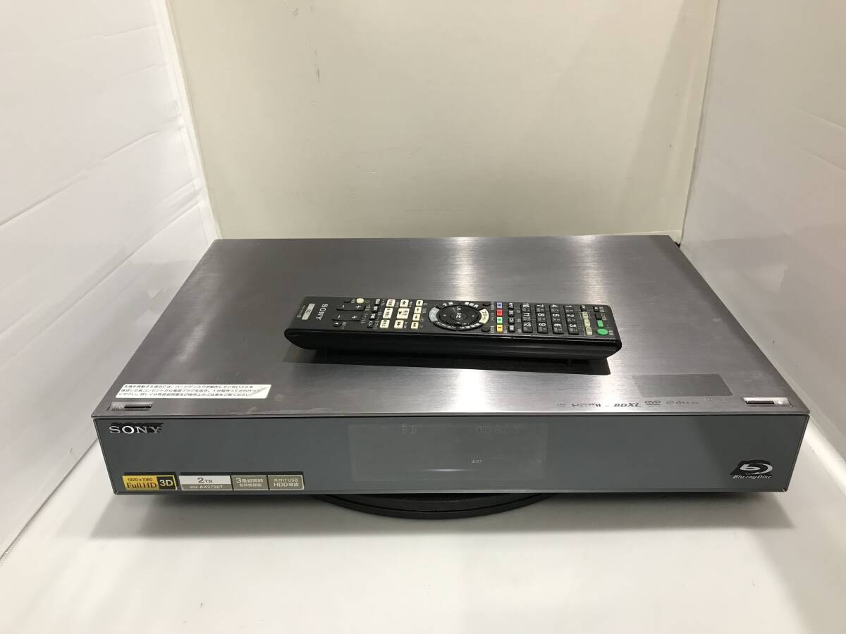 ソニー SONY ブルーレイディスクレコーダー BDZ-AX2700T　純正リモコン付き　中古品R362