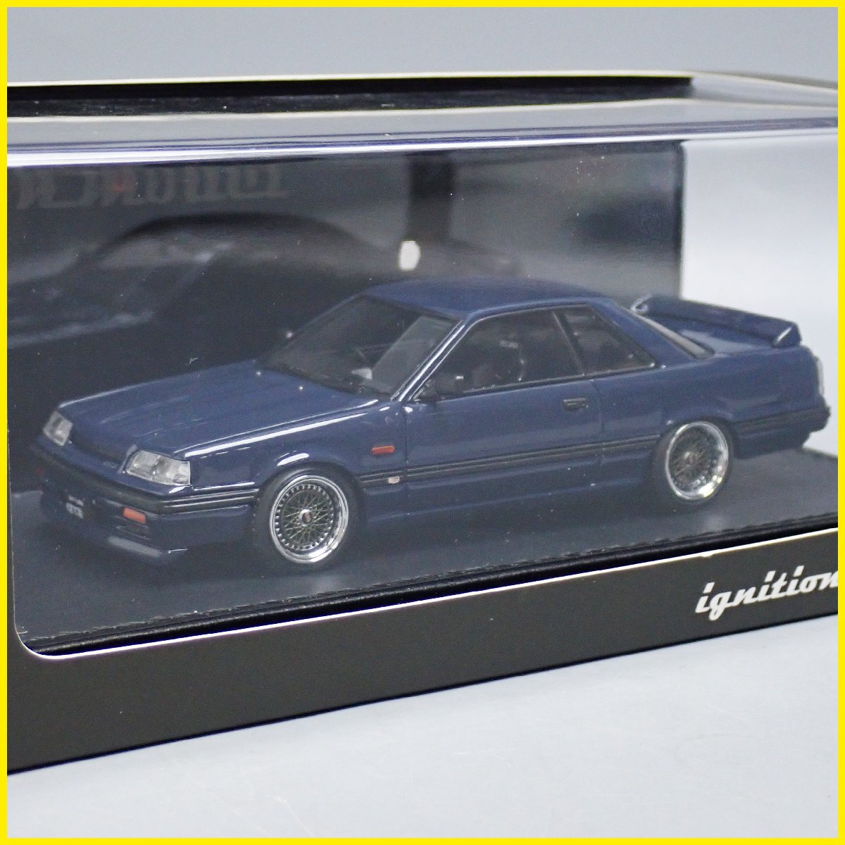 ★ignition model/イグニッションモデル 1/43ミニカー 日産 スカイライン GTS-R R31 ブルーブラック/IG2088/ケース付き&1496500150