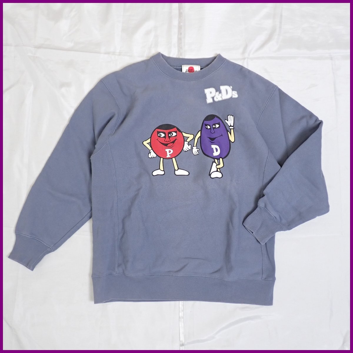 ★PUNK DRUNKERS/パンクドランカーズ P&D'sトレーナー メンズL/スカイブルー/コットン/裏起毛/スウェット&1808300532