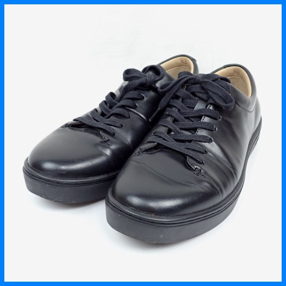 ★MOONSTAR/ムーンスター gently by WORLD MARCH レザースニーカー 25cm/ブラック/GE102/レースアップ&1287400278