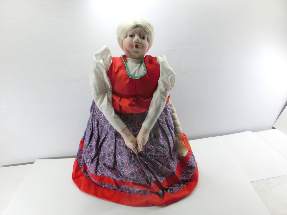 ②ティーコージー人形◆ティーコゼー/ポットカバー/三つ編み/ロシア◆全長約45cm