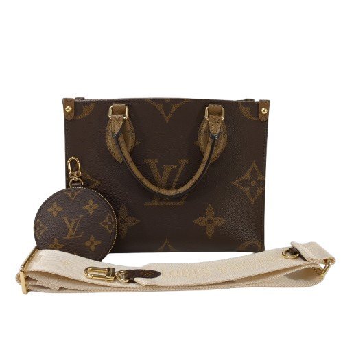 LOUIS VUITTON ルイ・ヴィトン オンザゴーPM モノグラムジャイアントリバース 2WAYバッグ ハンドバッグ ショルダーバッグ M46373