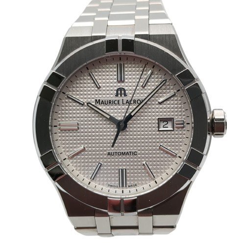 【美品】 MAURICE LACROIX モーリスラクロア アイコン AI6008 腕時計 自動巻き 機械式 裏スケ メンズ 動作品 デイト ワランティ有 中古