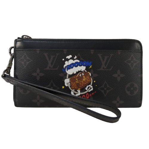 LOUIS VUITTON ルイ・ヴィトン ジッピードラゴンヌ モノグラムエクリプス トランクプリント 長財布 レザー ブラック 黒系 保存袋 箱 M80994