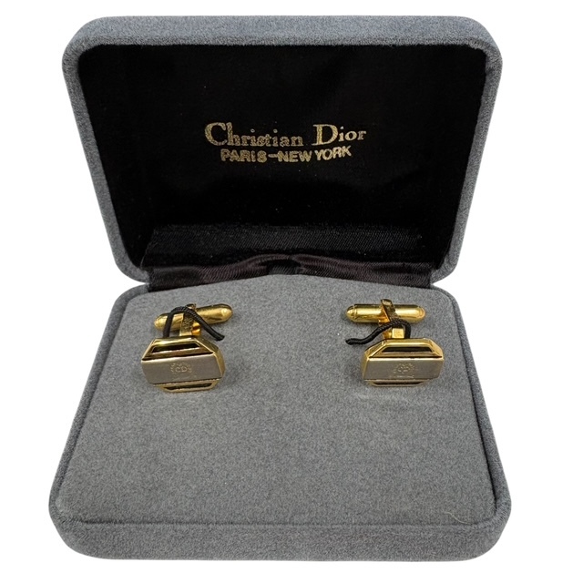 Christian Dior クリスチャンディオール カフス ゴールド 紳士 ビジネス ケース付き 