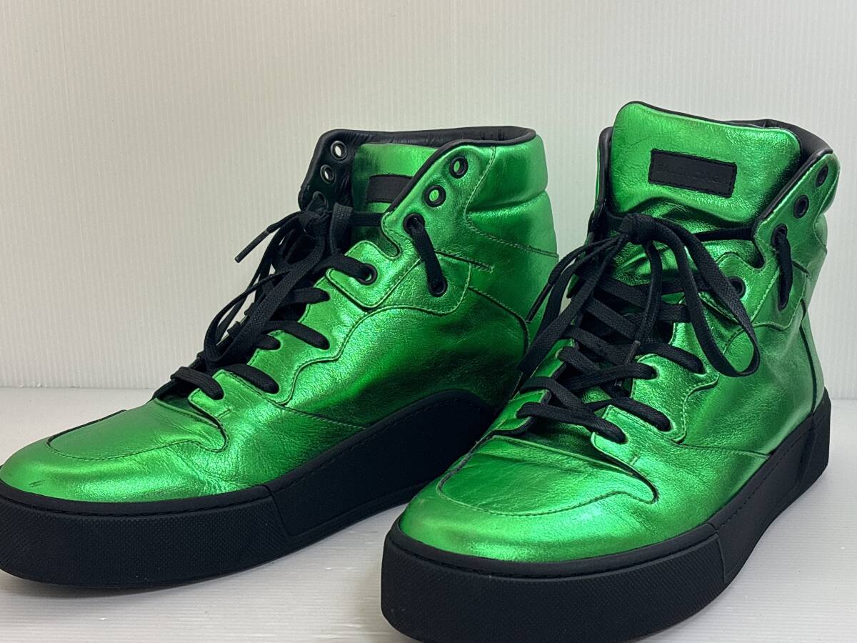 BALENCIAGA バレンシアガ ハイカット スニーカー グリーンメタリック 41サイズ