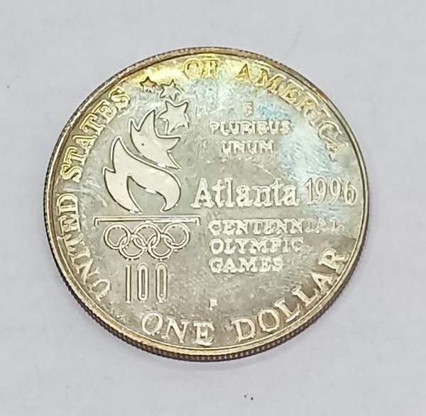 6◆外国銭◆アメリカ銀貨 アトランタオリンピック記念硬貨 走り高跳び 現況品