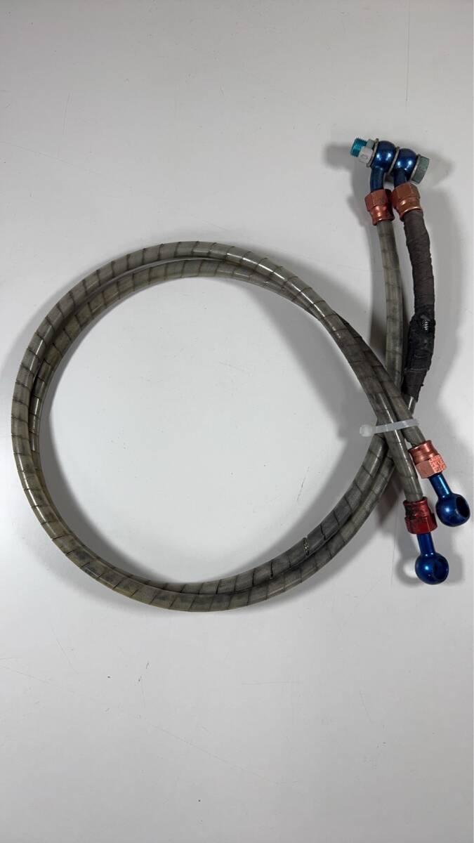 GSX1100Sカタナ EARL'S ステンメッシュフロントブレーキホース2本セット　約77cm81cm (検 KATANA 刀 )　倉庫整理　送料無料