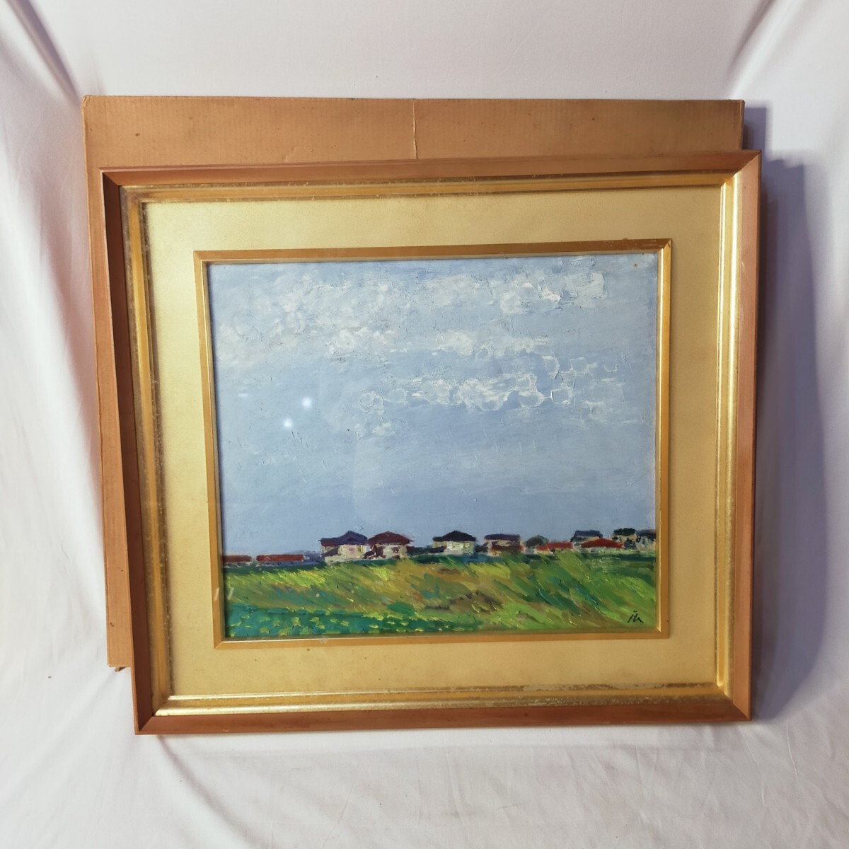 油絵 風景画 油彩画 絵画 美術品 辰 アート インテリア 額縁　T　S
