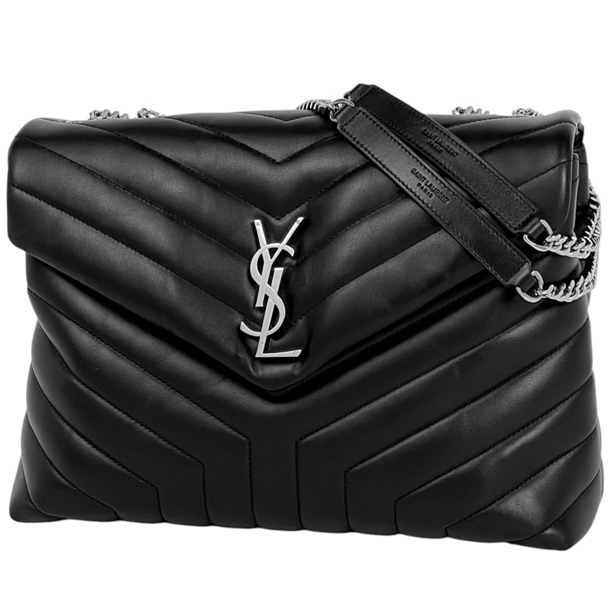 サンローラン SAINT LAURENT ルル ミディアム 2WAY YSL ショルダーバッグ レザー ブラック 574946 レディース 【中古】