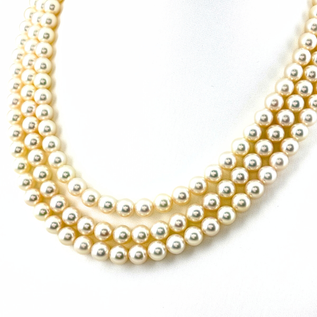 ミキモト MIKIMOTO パール デザインネックレス YG イエローゴールド 真珠 メレダイヤ ネックレス K14 パール レディース 【中古】