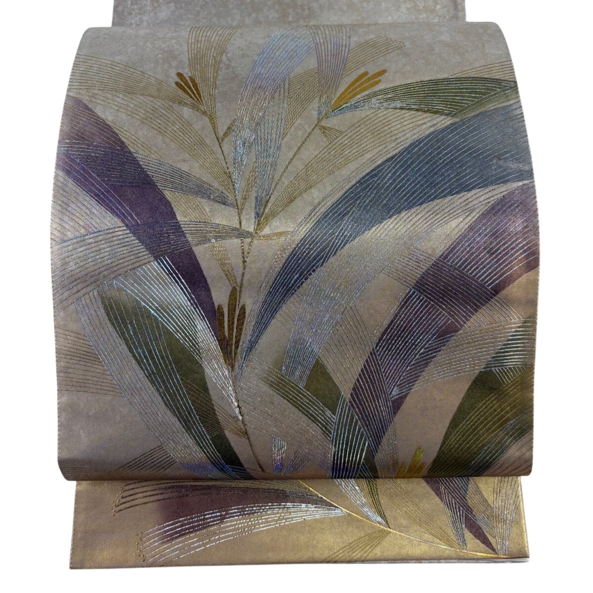 袋帯 名品 若松 玉虫金彩 金色 お太鼓柄 正絹 【中古】