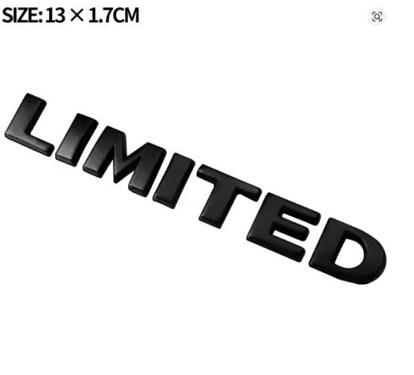 ■高級 汎用品◆LIMITED リミテッド１枚/黒３Dエンブレム メッキステッカー デカール/ 旧車トヨタ 日産 スズキ ダイハツ 三菱 ホンダＶＷに