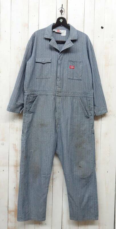 古着卸　VINTAGE US古着 ＊Dickies ディッキ―ズ ＊オールインワン　つなぎ ＊ヘリンボーンストライプ 　48 ＊MADE IN MEXICO 　