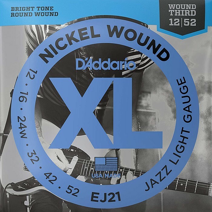 D'Addario EJ21 Nickel Wound 3弦ワウンド 012-052 ダダリオ エレキギター弦