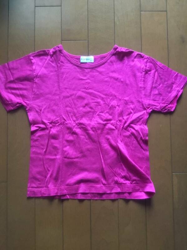 ◆YSL イヴ・サンローラン　子供用Tシャツ(140㎝)　パープルレッド　used