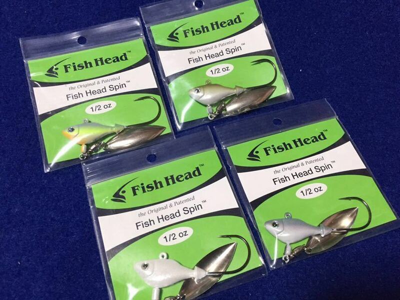 ☆ Fish Head Spin 1/2oz(14g) 4色セット バス、シーバス、タチウオ、サワラ、ヒラメ、マゴチ、青物、根魚、その他に