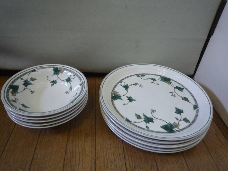 ◆USED 良品 Noritake Keitcraft IRELAND 9180 IVY LANE ノリタケ 皿 5枚 27cm ボウル 5枚 18cm 計10枚セット◆キッチンの彩りに