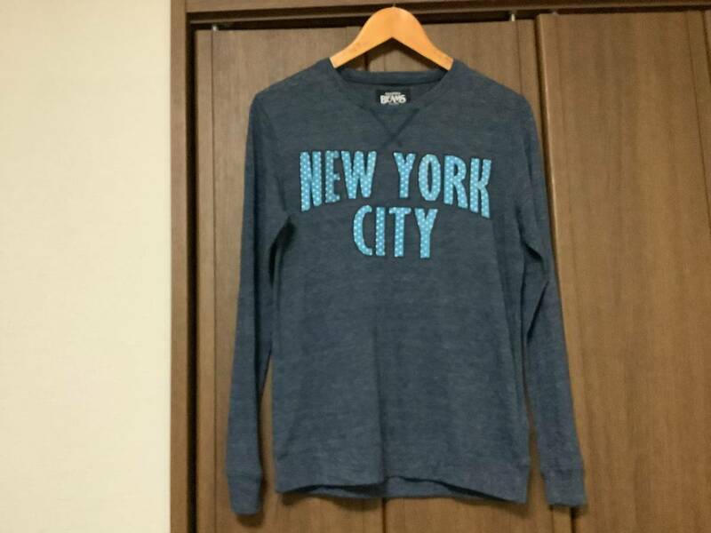 BEAMS ビームス　ロンT Sサイズ　ブルー　長袖シャツ　NEW YORK CITY 