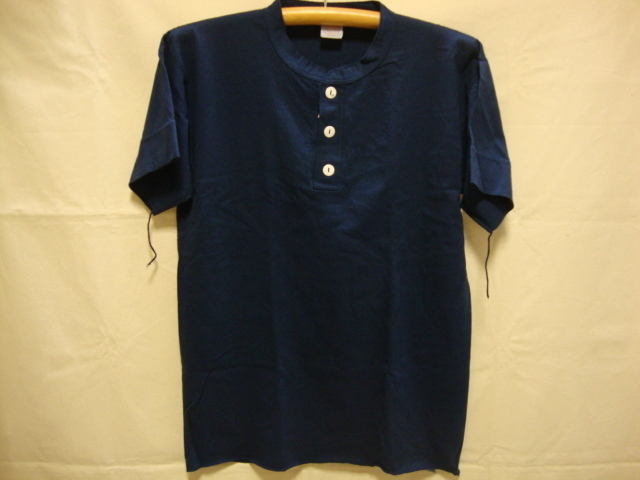 価格￥3.740- ヘルスニット【Healthknit】960S ヘンリーネック Tシャツ-半袖☆color【NAVY】size【L】U.S.A綿 /正規新品
