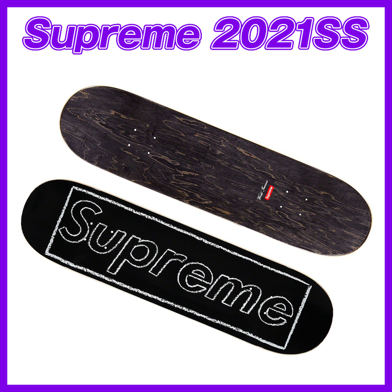 1394　Supreme　KAWS Chalk Logo Skateboard　(Black)/シュプリーム　カウズ　チョークロゴ　スケートボード　黒　2021SS