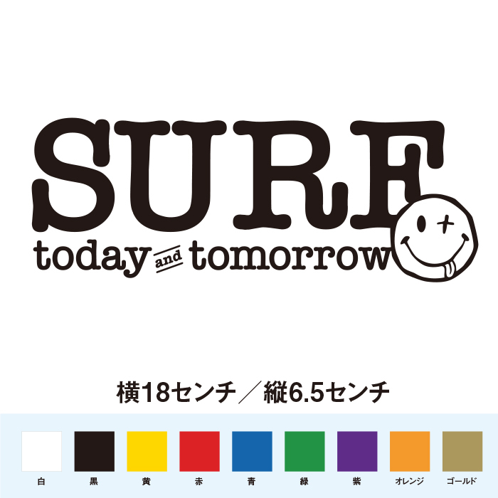 【サーフィンステッカー】今日も明日もサーフィン