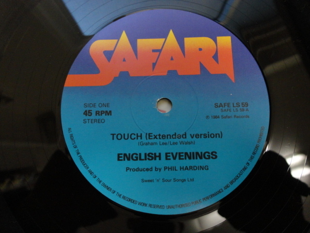 English Evenings - Touch オリジナル原盤 12 NEW WAVE サウンド シンセ・ポップ　Phil Harding (PWL)プロデュース　視聴