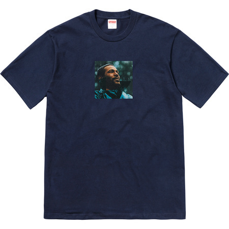 希少★新品本物【紺★S】★Marvin Gaye Tee box マービンゲイ ボックス フォトT 正規店購入 シュプリーム 限定品 入手困難 Supreme 2018A/W