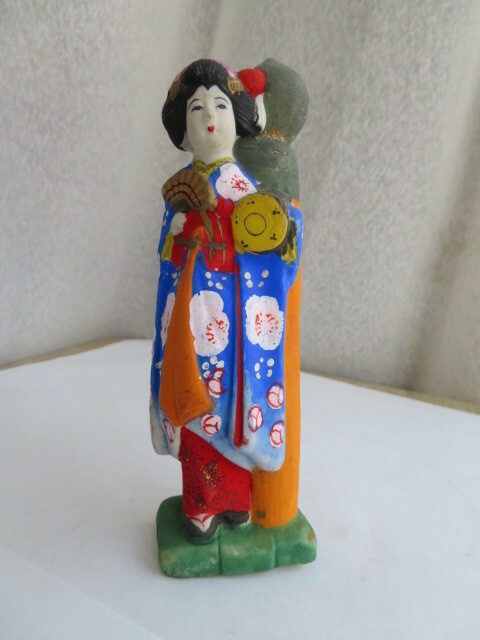 陶磁器人形　日本人形　射的人形　欄干と芸子さん（長期保管）①