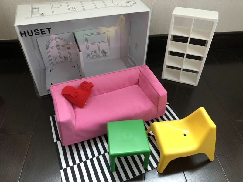 IKEA イケア HUSET フーセット リビングルーム ミニチュア家具 ドールハウス 人形遊び おもちゃ ソファ