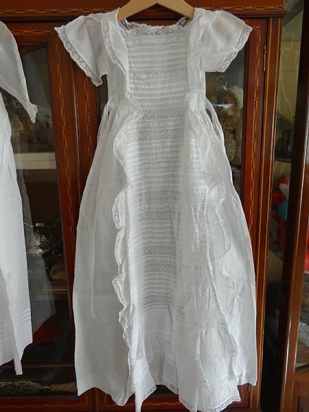 Grace アンティーク フランス 19世紀後半頃　綿ローン ベビーのロングドレス リボン付き B (洗礼式のドレス) 着丈約85cm
