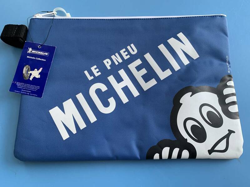 MICHELIN クラッチバッグ 　[ミシュラン　 LE PNEU MICHELIN クラッチバッグ ポーチ ミニ・バッグ　BigBib　青