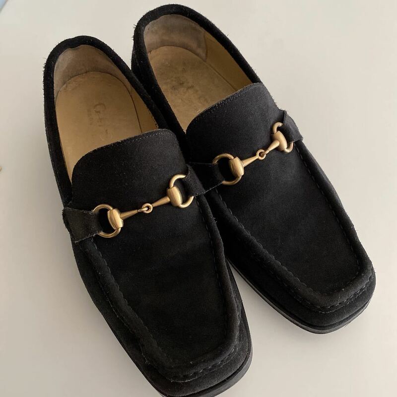 【定価約11万円】国内直営店購入　GUCCI グッチ　モカシン　スエード　ビット　ローファー　41E（約26㎝）