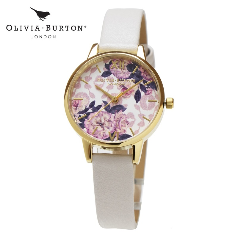 オリビアバートン OLIVIA BURTON 腕時計 レディース OB16LP02 ワイルドフラワー ヴィーガン ブラッシュ グレー ゴールド イエローゴールド