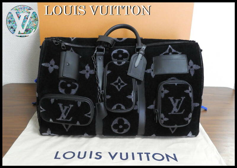 定価105万 Louis Vuitton キーポル・バンドリエール 50 国内正規品 ルイヴィトン ジャイアント モノグラム 黒 未使用 ボストン バッグ LV