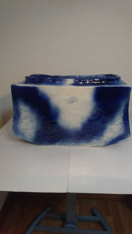陶器(青彩紋、花器)