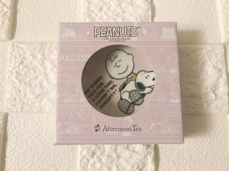 新品 未開封 ★ アフタヌーンティー PEANUTS コラボ ノベルティ オリジナル ミニプレート ピンク ★ スヌーピー 小皿 豆小皿 非売品