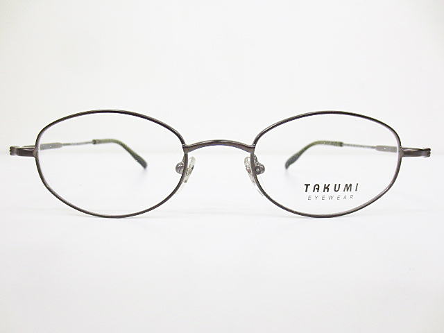 ∞【デッドストック】TAKUMI EYEWEAR 匠 眼鏡 メガネフレーム T2-2018 48[]20 メタル チタン フルリム グレー 鯖江 日本製 □H8