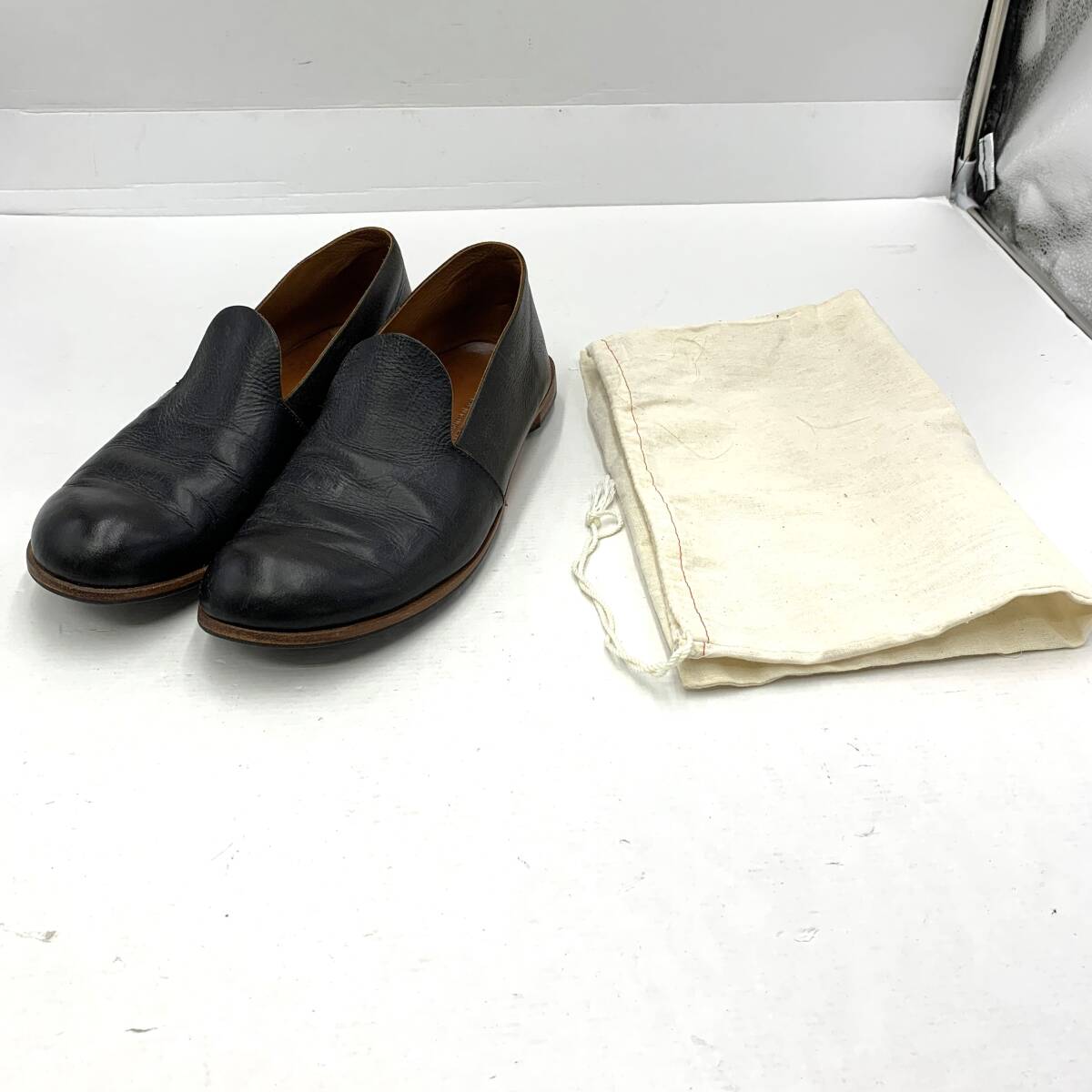 78◆80/CLIFF DWELLER レザースリッポンシューズ 黒 サイズ:43 0323-2