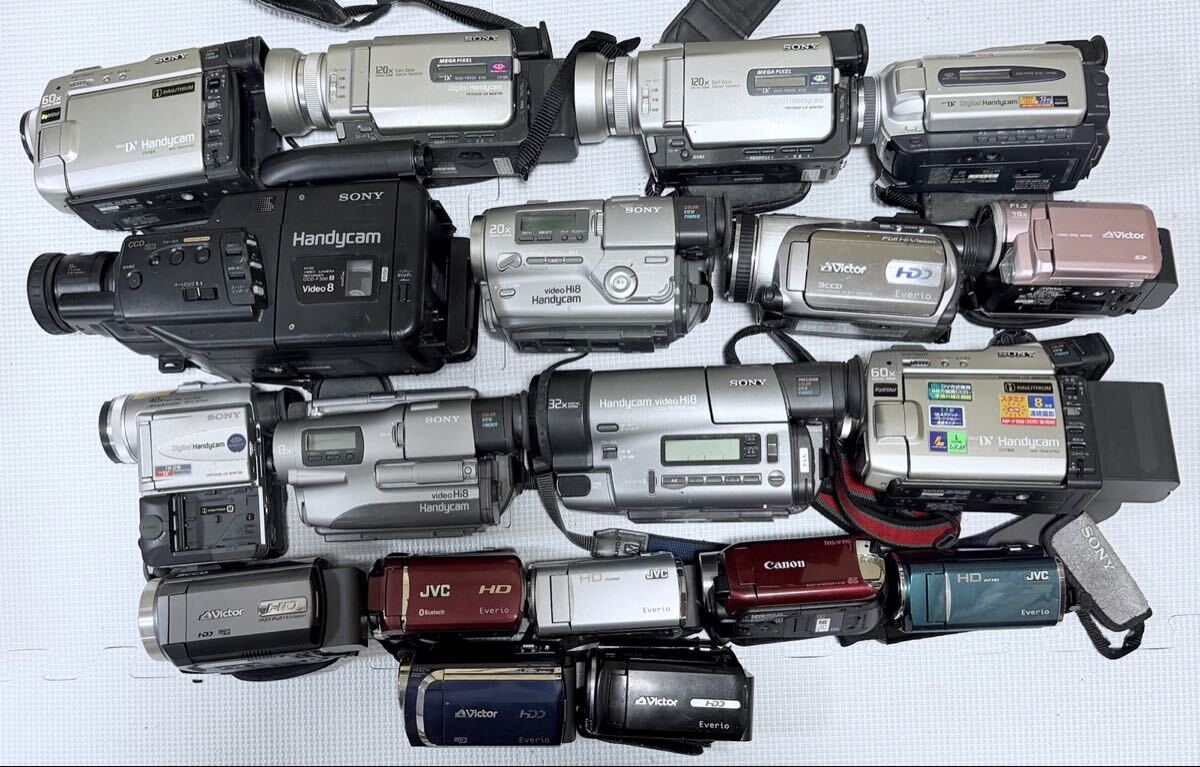 ♯ビデオカメラ 19台 現状品 動作未確認 まとめ 1円スタート ハンディーカメラ デジタルビデオカメラ