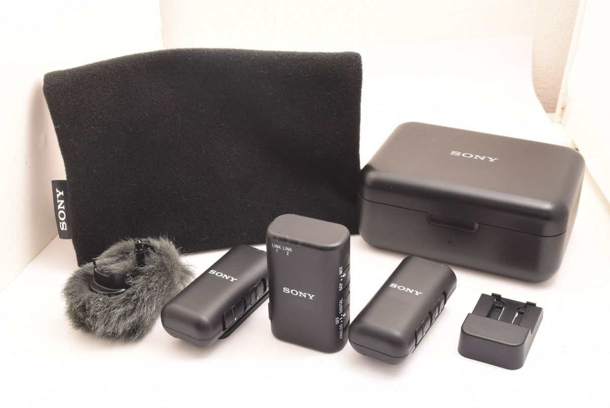 SONY ECM-W3 ワイヤレスマイク 受信機+送信機×2 充電ケース付 #20230818 189-65-7 260303