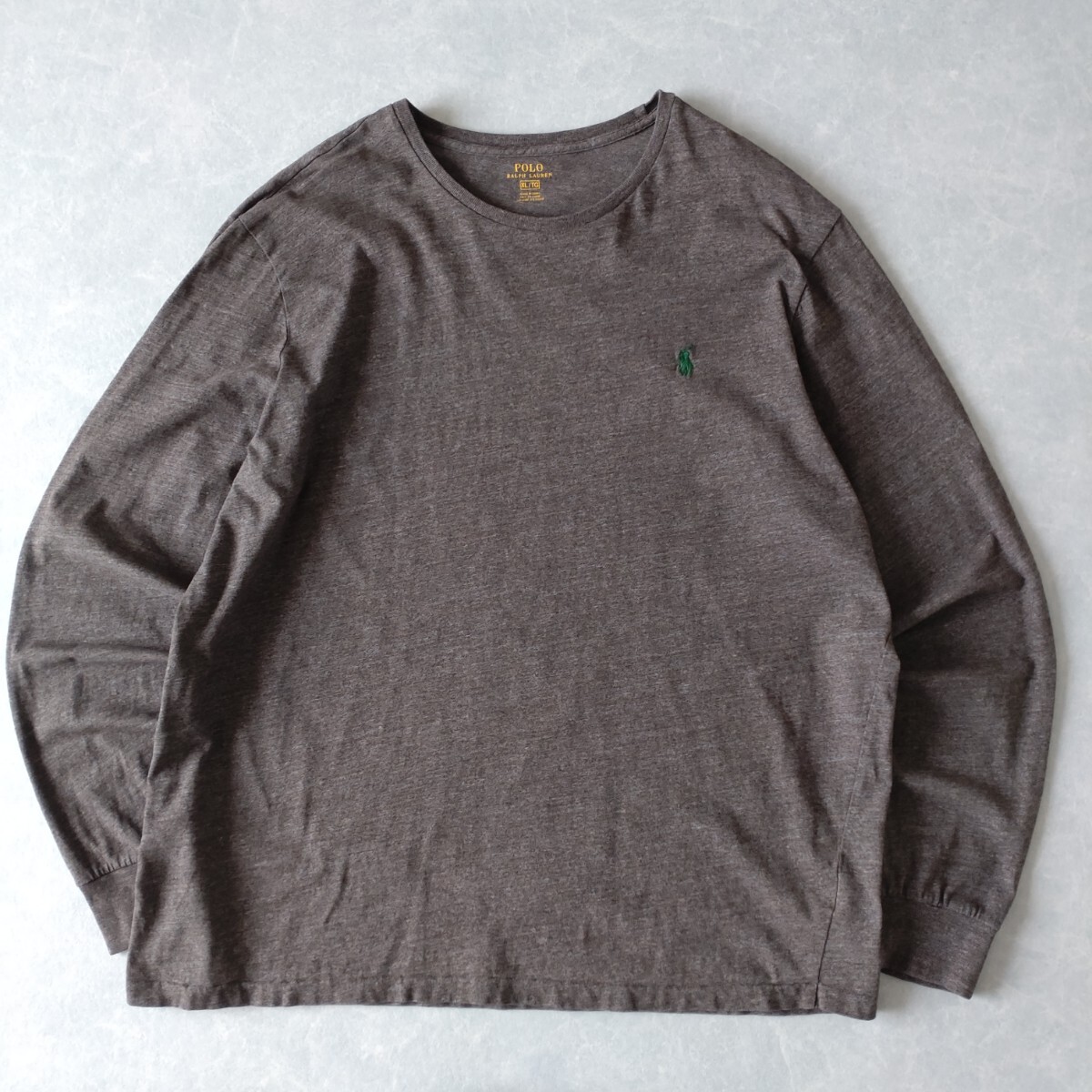 ■古着 POLO RALPH LAUREN ポロラルフローレン ロンT 長袖Tシャツ ブラウン XL【L5862】