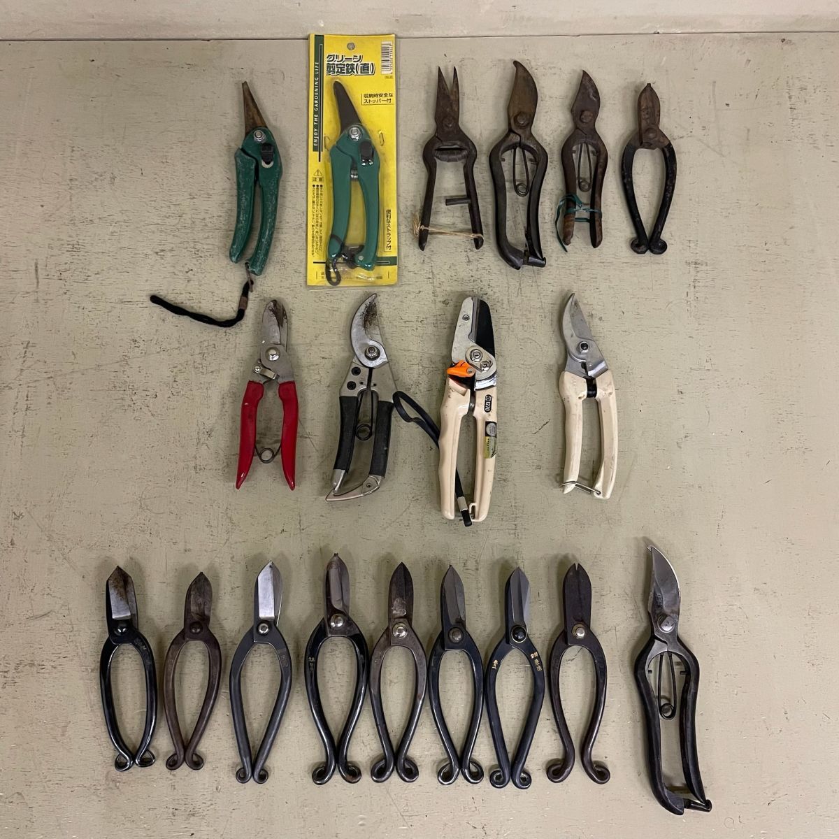 D1124 剪定鋏 まとめ 華道具 飛鳥 光朝 青一 他 19本