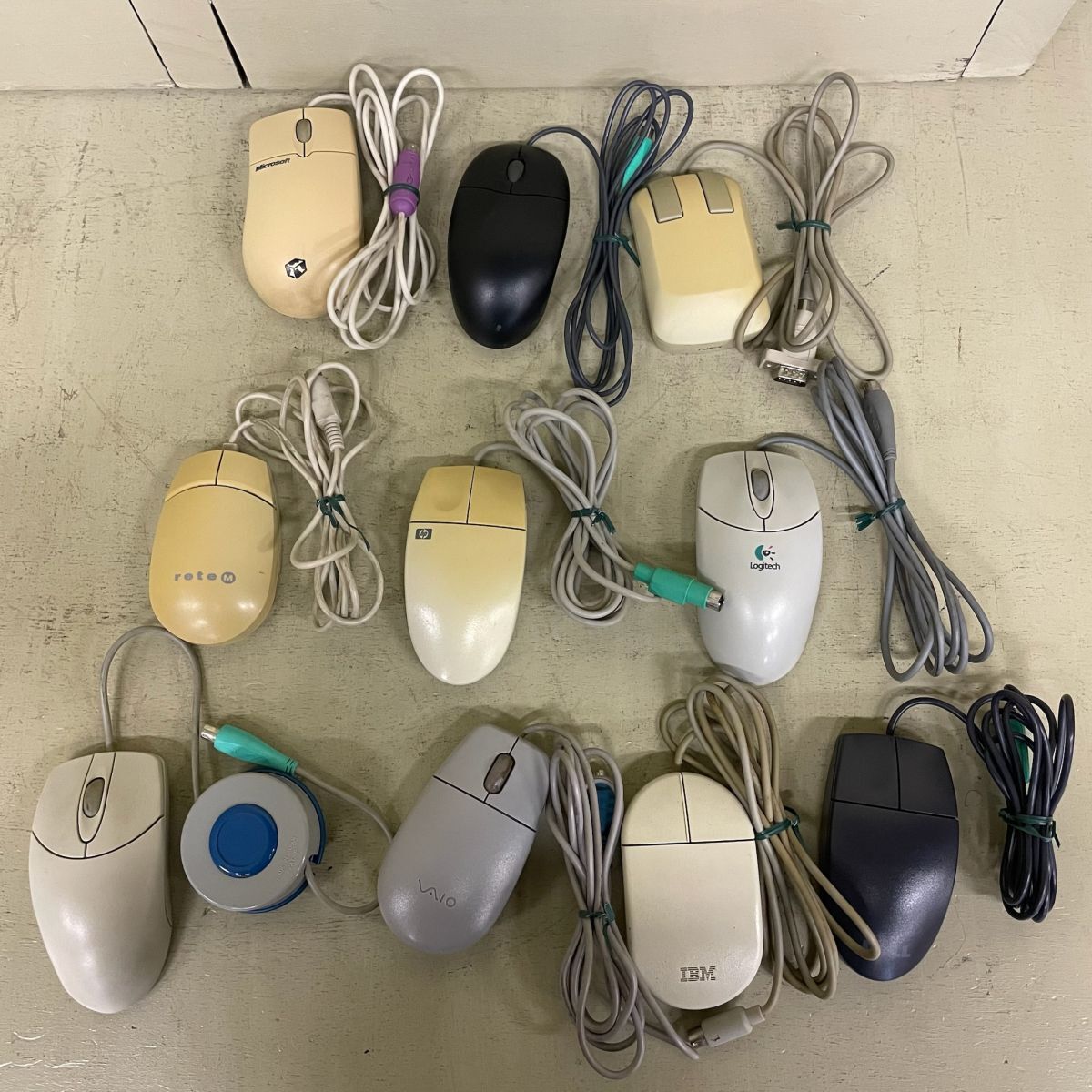 D1099【動作未確認】 有線マウス まとめ ボール式 DELL Microsoft 他 10点