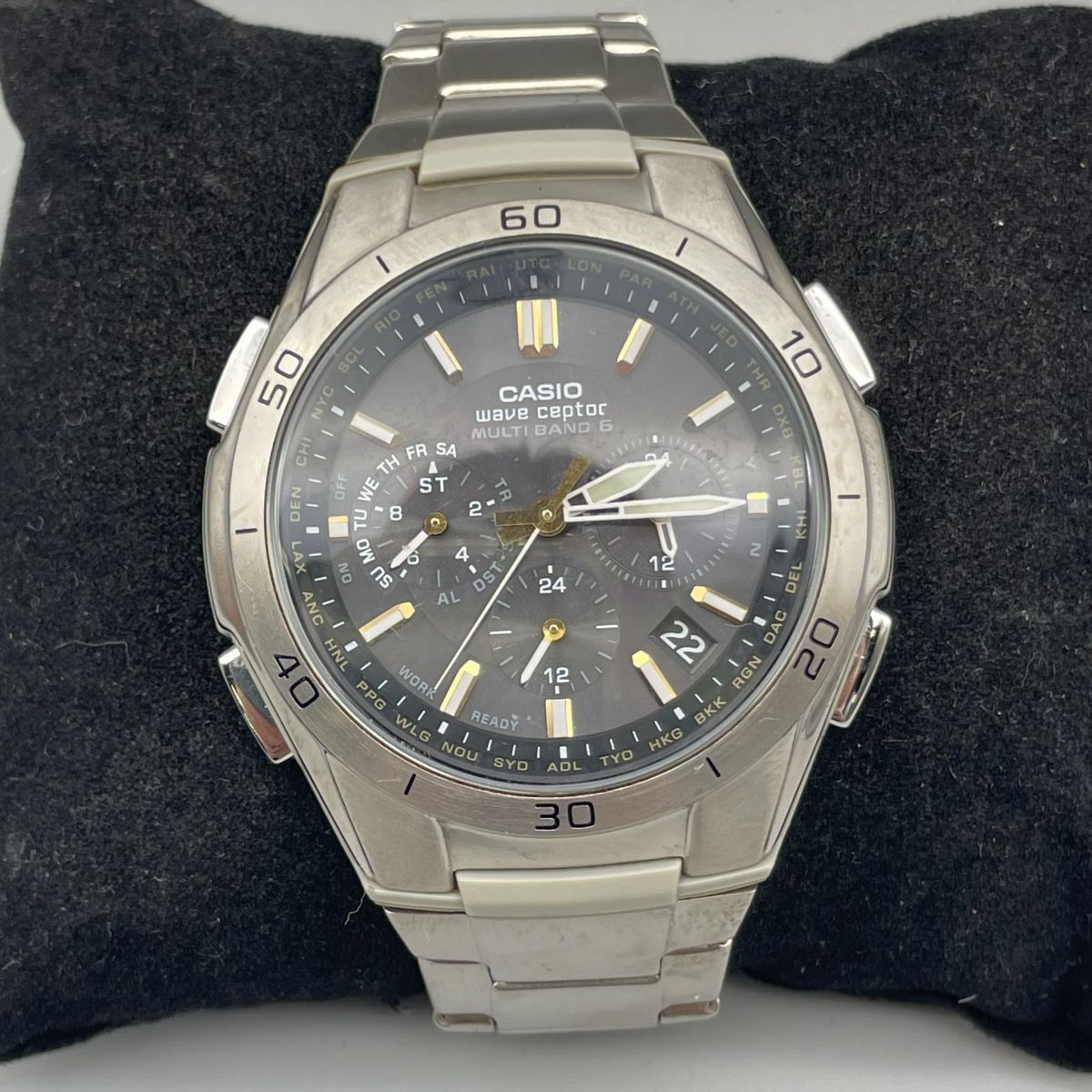 D1095【コンパクト送料込み】【動作品】 CASIO カシオ メンズ腕時計 WAVE CEPTOR WVQ-M410 ウェーブセプター