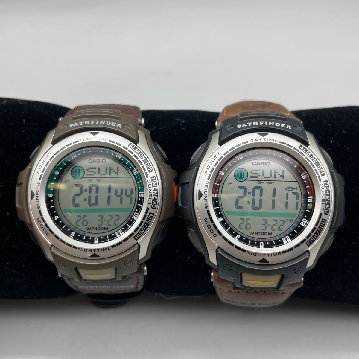 D1091【コンパクト送料込み】【動作品】 CASIO カシオ メンズ腕時計 PATHFINDER PAS-400B PAS-410B 2点セット パスファインダー