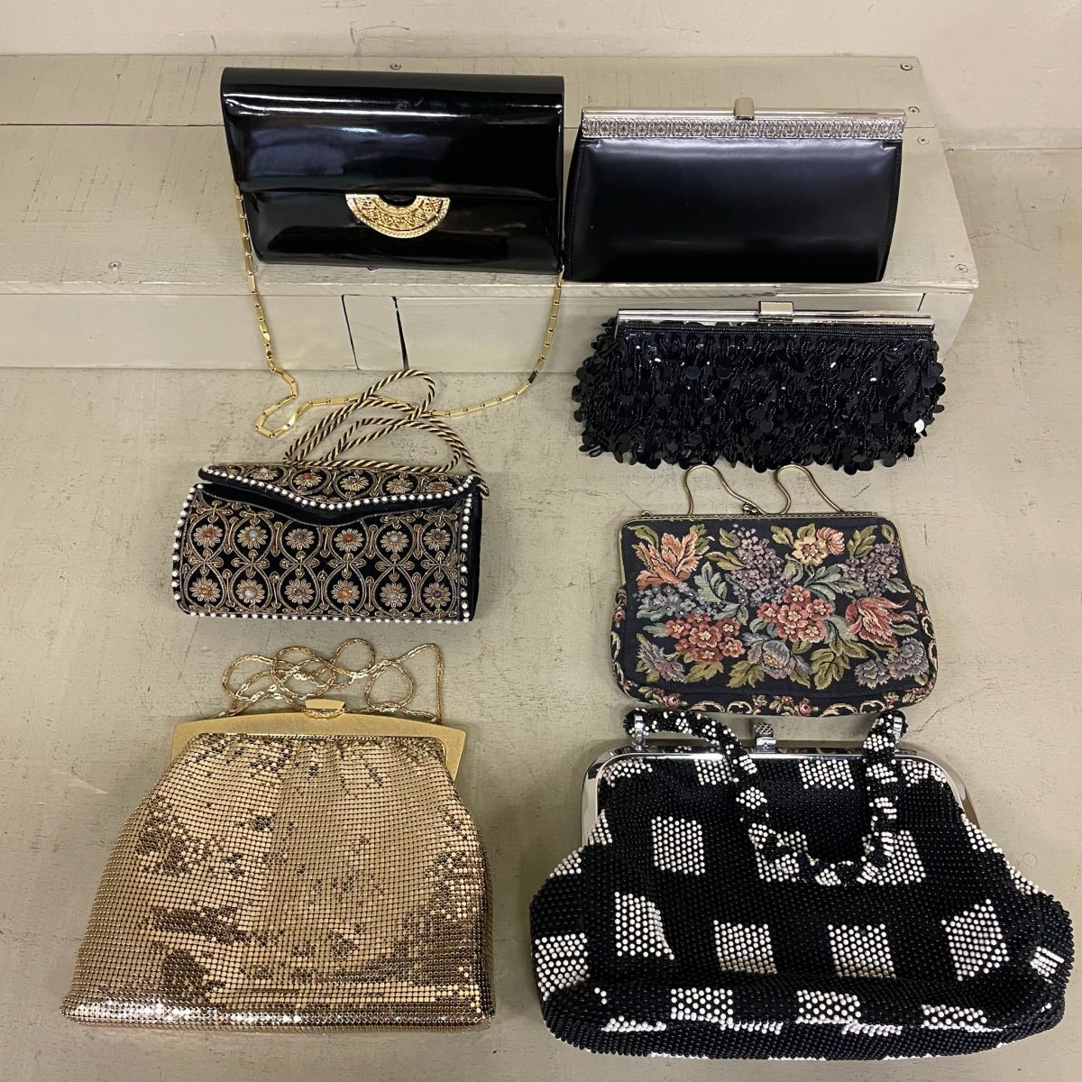 D1079 ビーズバッグ パーティーバッグ まとめ 7点 クラッチバッグ
